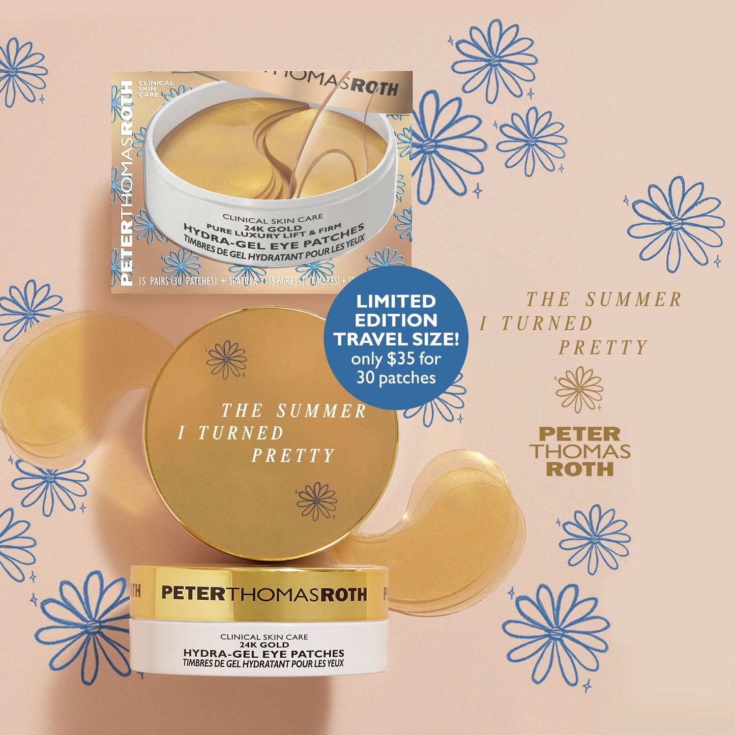 The Summer I Turned Pretty: 24K Gold Hydra-Gel Eye Patches (Travel Edition)